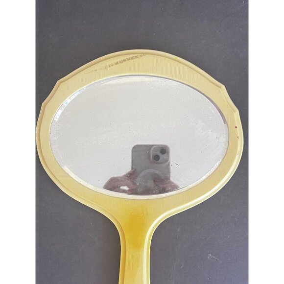 1950s Celluloid Vanity Set Hand Mirror Hair Comb No Missing Teeth Large - Picture 8 of 9